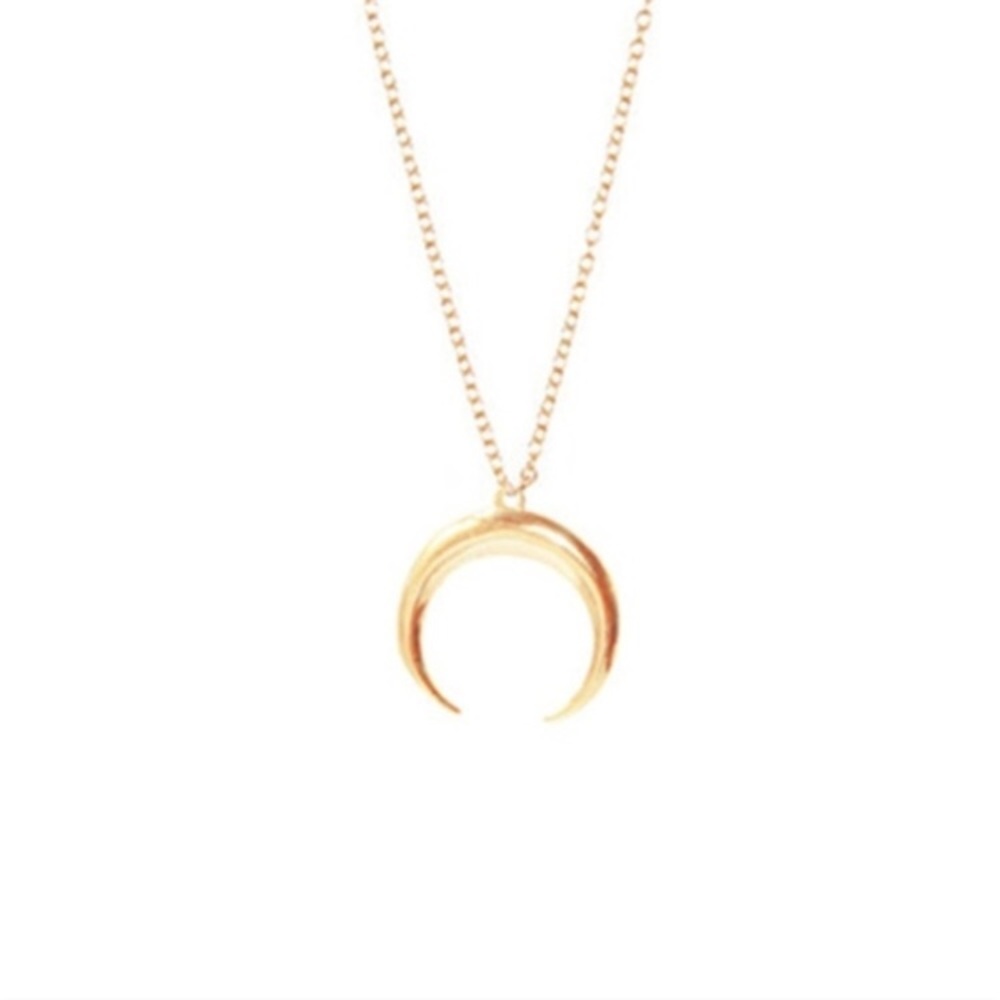 Crescent horn gold necklace - Picture 2 of 5